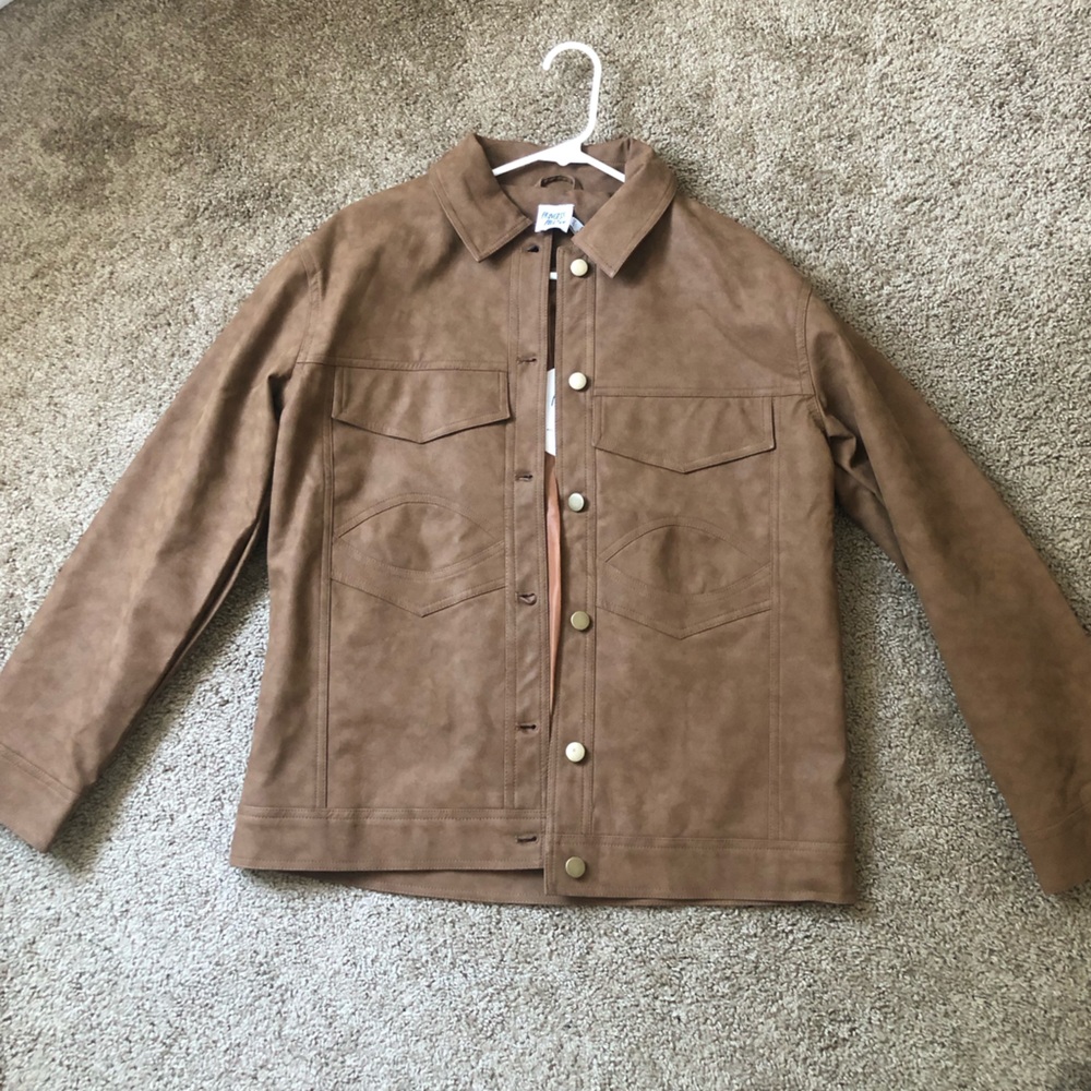 Princess Polly brown leather coat SIZE 4 NWT